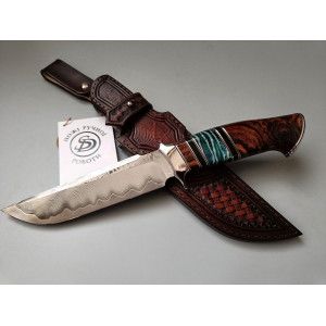 НЕФРИТ ексклюзивний ніж ручної роботи майстра студії СЕРГІЯ ДРОЗДА, купити замовити в Україні (Сталь - CPM® REX S121™ в нержавіючому дамаску 66 HRC). Photo 3